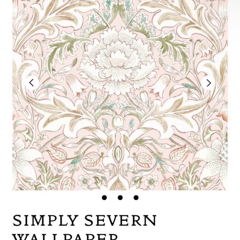 Unopened Roll of William Morris Wallpaper, Severn Pattern in Cochineal/Willow